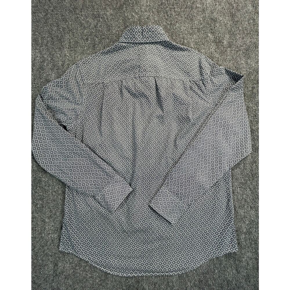 Sean John Y2K Tailored Fit Geometric Button Up Shirt Men's M Blue Cotton Casual - Picture 2 of 10